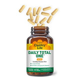 Country Life Daily Total One Multivitamin, Iron Free One A Day Vitamin/Mineral Complex, 60 Vegan Capsules, Certified Gluten Free, Certified Vegan by AVA