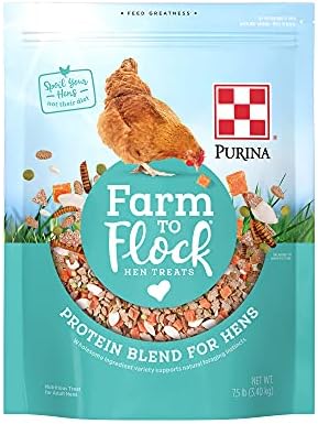 Purina Farm to Flock Protein Blend for Hens | Hen Treats | 7.5 Pound (7.5 LB) Bag