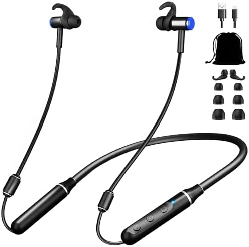Air Tube Bluetooth Headphones，Neckband Wireless airtube Headphones emf Free with 12 Hour Battery,EMF Free Headphones with Mic and Controls,for Work Meetings, Sleep, Gym