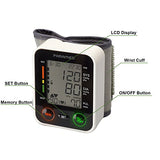 PARAMED Automatic Wrist Blood Pressure Monitor: Blood-Pressure Kit of Bp Cuff + 2AAA and Carrying case - Irregular Heartbeat Detector & 90 Readings Memory Function & Large Display