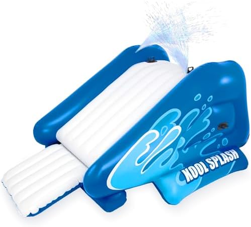 Intex Kool Splash Inflatable Water Slide Swimming Pool Play Center with Built in Sprayers for Kids and Adults, Ages 6 and Up, Blue