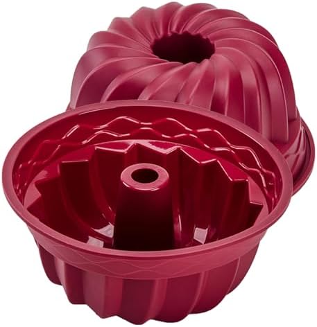 Nalchois 9 Inch Silicone Bundt Cake Pan 2 Pack, Nonstick BPA Free Silicone Cake Molds for Baking, Oven Dishwasher Safe Fluted Tube Baking Pan for Pumpkin Cake, Jelly, Brownies, Bread, Para Gelatinas