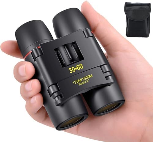 30×60 Binoculars Small Pocket Binoculars Compact Adults Adults Children Suitable for Concerts, Concerts, Field Observation, Bird Watching, Travel and Sightseeing (Black 30×60)