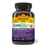 Country Life Core Daily-1 Multivitamins for Women 50 Plus, Energy Support, 60 Tablets, 2 Month Supply, Certified Gluten Free