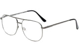 "The Intellectual" Metal Clear Bifocal Aviator Reader, Cheaters Reading Glasses, Men Women (Gunmetal, 1.25, x)