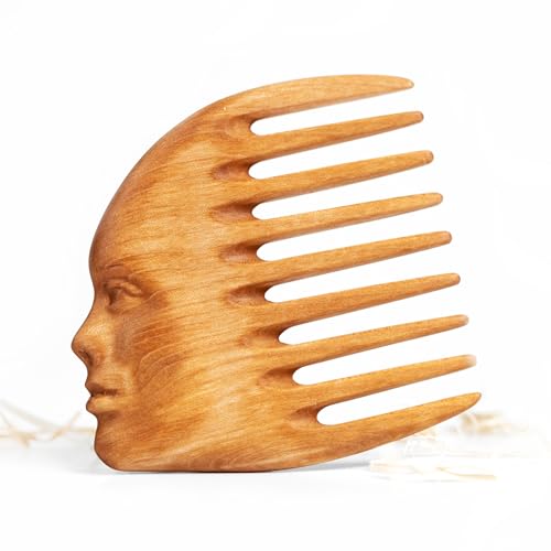 Product image Handmade Wooden Hair Comb for Women Natural Wood Hair Care Scalp Massager Eco-Friendly Perfect for use with Balms and Oils French Hair Comb Wooden Comb for Long Hair Wide Tooth Comb (Pear)