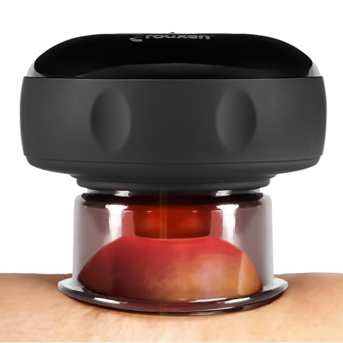 rouxen 4-in-1 Smart Cupping Therapy Massager, Red Light Therapy, Targeted Pain Relief, Circulation & Tighter Skin, Muscle Pain, Cellulite Remover, Portable Electric Cupping Kit