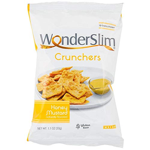 WonderSlim Protein Cracker Snack Chips, Honey Mustard, Low Fat & Gluten Free (10ct)