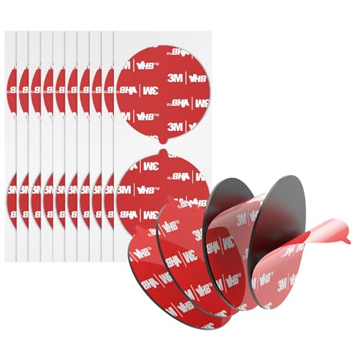 3M Double Sided Adhesive Dots Heavy Duty VHB 2" Diameter 0.025in Thick 20 PCS Black 5925 Round Sticky Mounting Foam Tape Strong Adhesive for Car Décor Home Office Logos