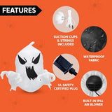 Joiedomi 4.5 FT Halloween Inflatable Scary Flying Ghost Broke Out from Window Inflatable with Build-in LED Blow Up Inflatable for Halloween Party Indoor, Outdoor, Yard, Garden, Lawn Decoration