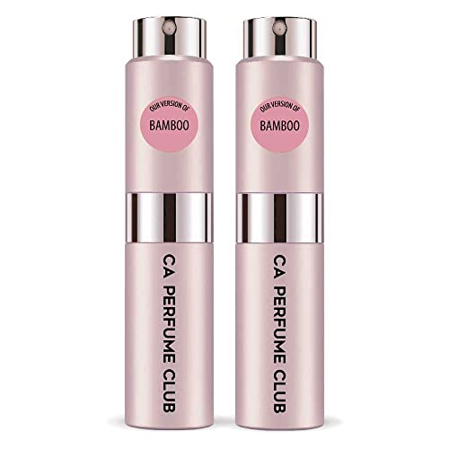 CA Perfume Impression of Bamboo For Women Replica Version Fragrance Dupes Concentrated Long Lasting Eau de Parfum Spray Refillable Atomizer Bottle 0.27 Fl Oz-X2