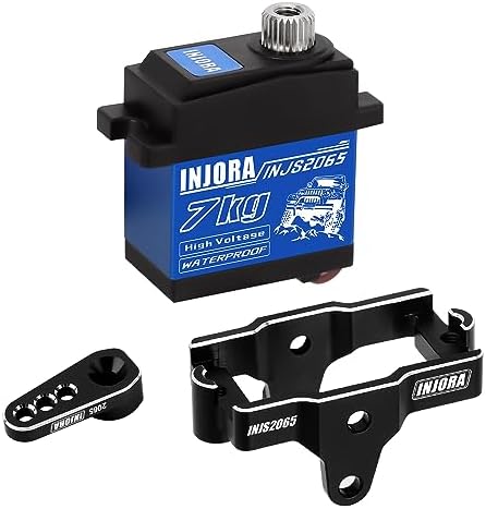 INJORA 7KG Servo INJS2065 with Mount and Servo Horn for TRX4M TRX4MT 1/18 RC Crawler Upgrade Parts, High Torque Waterproof