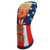 HUUUGE Drive! Trump 460cc Driver Golf Club Headcover - Easy On/Off, Made in USA by BeeJos - Golf Gift Accessory for 2024!