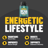 Raw Barrel BCAA Tablets - 120 Extra Strong 1000mg Pills - 2:1:1 Ratio Branched Chain Amino Acid Supplement - Non-GMO Natural Ingredients