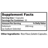 Dr. Clark Selenium Supplement 200 Mcg - Dietary Capsules with Essential Mineral - Improves Thyroid Function, Immune Support - 50 Capsules