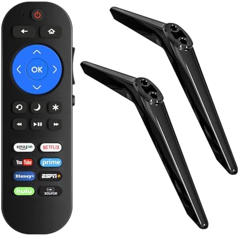 TV Base Stand and Remote Control Compatible with All TCL Roku TV, TV Stand Legs for TCL Roku TV Legs 28" 32" 40" 43" 49" 50" 55" TV, Remote for Roku Players and TCL Roku TVs