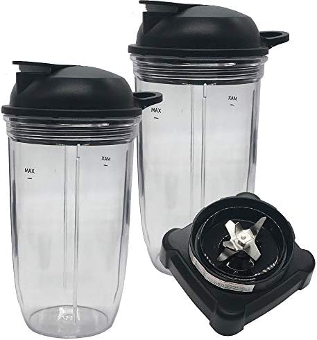 Replacement parts update extractor blade and 24oz cup with lid for Ninja Professional 72oz Countertop Blender BL660W/BL663/BL660/BL740/BL665Q/BL660WM/BL740A/BL660C/BL663CO/BL740C
