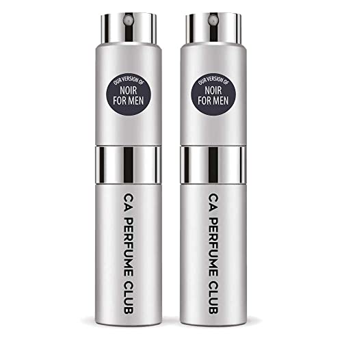 CA Perfume Impression of T. Ford Noir For Men Replica Version Fragrance Dupes Concentrated Long Lasting Eau de Parfum Spray Refillable Atomizer Bottle 0.27 Fl Oz-X2