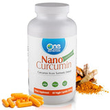 ONE PLANET NUTRITION Nano Curcumin 500 mg, Turmeric Curcumin Water Soluble Supplements, Nanoparticle-encapsulated Curcumin, Better Absorption,Non-GMO, Turmeric Capsules - 60 Veggie Capsules