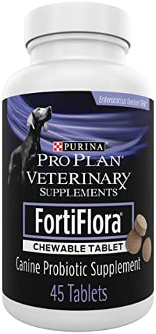 Purina Pro Plan Veterinary Supplements FortiFlora Chewable Dog Probiotic Supplement Tablets - 45 ct. Canister