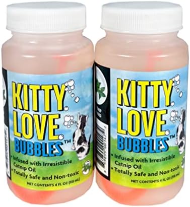 Kitty Love Bubbles, Catnip Scented Bubbles 4oz. Bottle-2 Pack for Cats