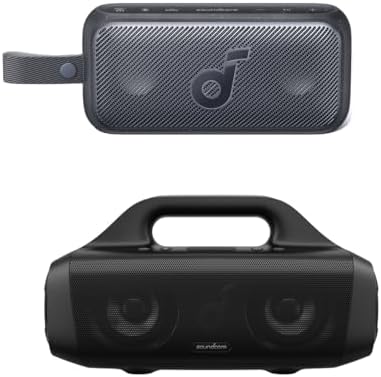Soundcore Anker Motion Boom & Motion 300 Portable Speaker, Bluetooth Speaker with Wireless Hi-Res Sound, SmartTune Technology, 30W Stereo Sound, 30W Playback, and IPX7 Waterproof, for Backyard