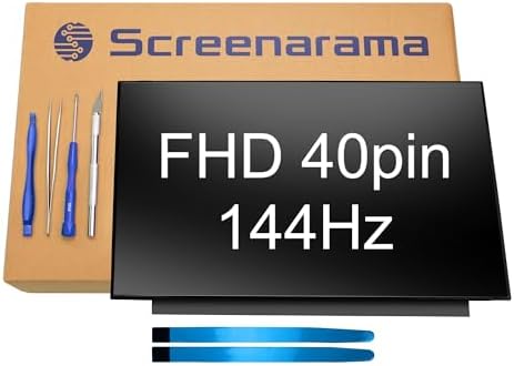 SCREENARAMA New Screen Replacement for Asus TUF Gaming A15 TUF506IU-BS71-CB 40pin 144Hz FHD 1920x1080 IPS LCD LED Display with Tools and Tape