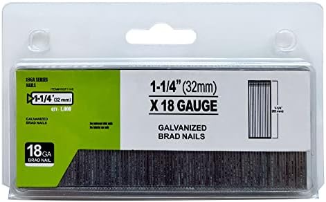 meite F32 18 Gauge 1 1/4-Inch (32 mm) Galvanized Brad Nail Ideal for Upholstery, Trims, Molding, Woodworking (1,000 PCS/Small Pack)