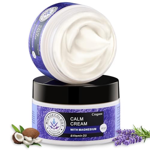 2024 Updated Magnesium Calm Cream:[Better Sleep][Calms Soothes] Magnesium Cream Relief Moisturizer, Hydrating, Nighttime Magnesium Lotion with Lavender Essential Oils, Sensitive Skin Friendly（2PC)
