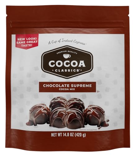 Cocoa Classics Chocolate Supreme Cocoa Mix | Made with Nonfat Milk | Just Add Hot Water | Gluten Free & Kosher Dairy Friendly | 14.8 oz Pouch (Pack of 1)