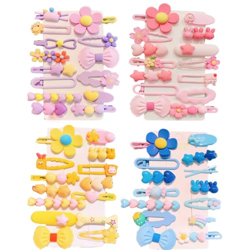 4 pack Girl Hair Clips Cute Hair Accessories for Kids Candy Color Hair Accessory for Little Girls Kids Teens,Multiple Patterns