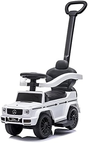 Best Ride On Cars Kids Outdoor Stroller Mercedes G-Wagon for Toddlers 1 to 3 Years Old with Music, Horn Sounds, and Handle, White