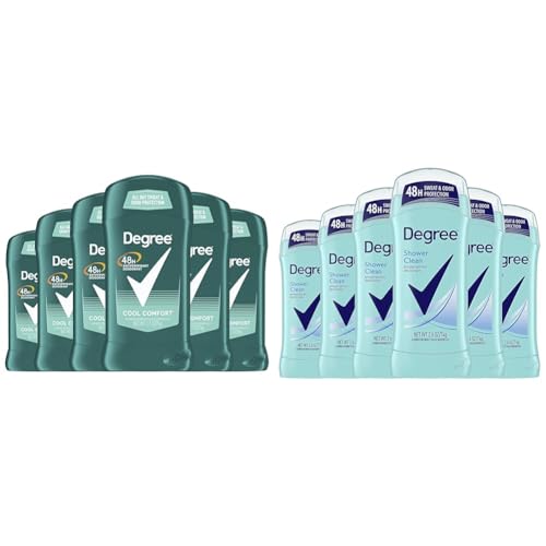 Degree Men Original Antiperspirant Deodorant for Men, Pack of 6 & Advanced Antiperspirant Deodorant Shower Clean