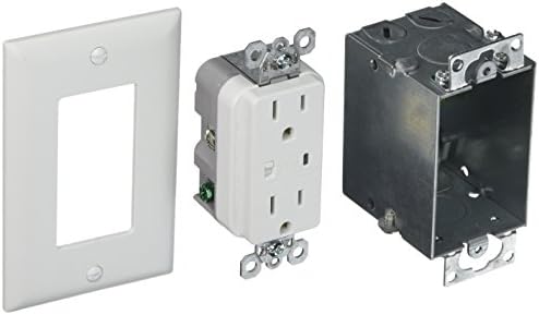 Legrand - OnQ Duplex Outlet Kit Provides Power and Surge Protection to Networking, Power Outlet Kit with Recessed Outlet Compatible with Standard Knockouts, Recessed Power Outlet, 36456902V1