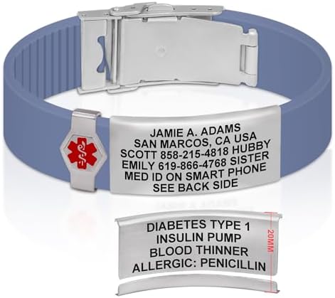 Divoti Custom Engraved Medical Alert ID Bracelet – Dual-Sided Laser Etching, Silicone Wristband, Stainless Steel Security Clasp – Adjustable & Trim-to-Fit – Emergency Medical Info Band for Men & Women