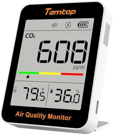 Temtop C1 Dual Pack CO2 Monitor Indoor Air Quality Monitor Portable CO2 Meter, CO2, Temperature, Humidity for Home, Office, School