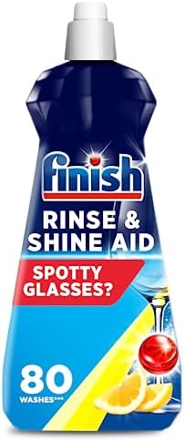 Finish | Finish Dishwasher Rinse & Shine Aid | Lemon| 400ml | For Drier Glasses and Spot Prevention