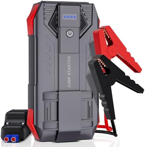 Car Battery Jump Starter, 4000A Peak Jump Starter Battery Pack for Up to 10L Gas and 8L Diesel Engines, 12V Portable Jump Box with USB/Power Bank/Dual Output/LED Light