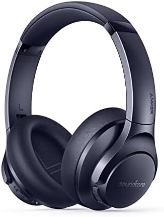 Soundcore by Anker Life Q20+ Active Noise Cancelling Headphones, 40H Playtime, Hi-Res Audio, Soundcore App, Connect to 2 Devices, Memory Foam Earcups, Bluetooth Headphones for Travel Office (Renewed)