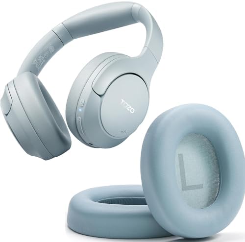 TOZO HT2 Hybrid Active Noise Cancelling Headphones, Wireless Over Ear Bluetooth Headphones+HT2 Replacement Ear Pads Blue