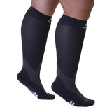 Compression Socks for Women and Men 20-30mmHg Wide Calf - Plus Size Men and Womens Compression Stockings for Nursing, Flight, Airplane Travel Circulation - Grey, 3X-Large - A601