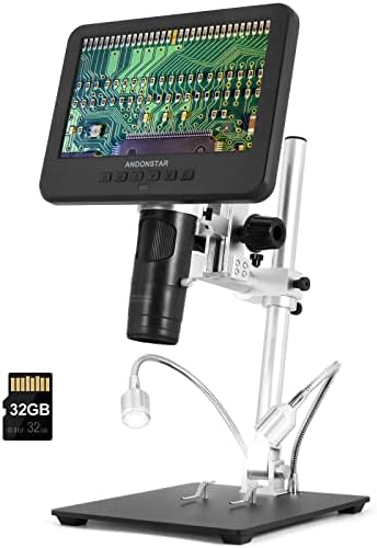 Andonstar AD246SM 2000X UHD 2160P HDMI Digital Microscope for Adults,PCB Soldering Microscope for Phone Watch Repairing,Coin Digital Microscope Full View for Coins,Biological Slides Kit