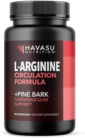 L-Arginine 1800mg and Pine Bark Extract 100mg - Nitric Oxide Supplement for Men - 90 Count - Endurance, Performance and Recovery Support for Active Males - 1 Month Supply - Vegan, Non-GMO Capsules