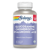 SOLARAY Glucosamine Chondroitin Hyaluronic Acid, Healthy Bone and Joint Support Supplement Plus Vitamin C for Enhanced Absorption, Lab Verified, 60-Day Guarantee, 60 Servings, 180 VegCaps