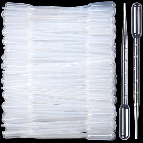 Teenitor 300PCS 3ML Plastic Transfer Pipettes Eye Dropper Disposable Pipettes Dropper for Science Experiments, Essential Oil Blending, Crafting