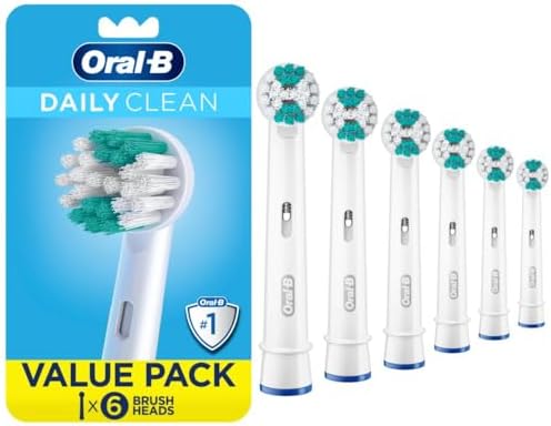 Oral-B Daily Clean Replacement Brush Heads for an Oral-B Electric Toothbrush, Pack of 6