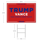 Trump Vance Yard Sign, 24" x 18" Double-Sided Trump Vance 2024 Yard Sign With Stake, MAGA Trump Yard Sign, Show Your Support, Decorate Your Lawn With Trump Vance Campaign Yard Sign 2024