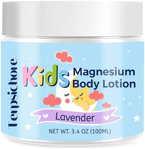 Magnesium Lotion for Kids Sleep & Calm: Natural Bedtime Lotion Relaxation & Relieves Stress - Topical Magnesium Cream with Soothing Lavender, Shea Butter, Vitamin E - for Babies, Toddlers & Juniors