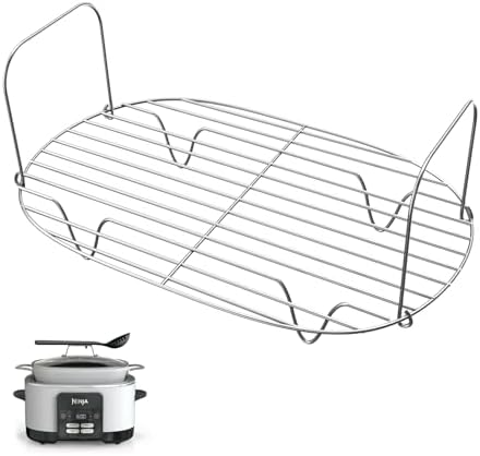 Steam and Roast Rack Compatible with Ninja Foodi Possible Cooker Pro 8.5 Qt - Custom Fit MC1000, MC1001, MC1010 Series Ninja Slow Cooker Crockpot - Chrome Coated Multicooker Accessories