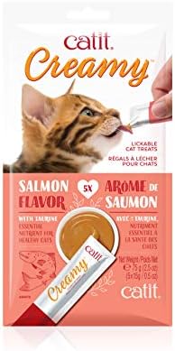 Catit Creamy Lickable Cat Treat, Healthy Cat Treat, Salmon, 30 Pack